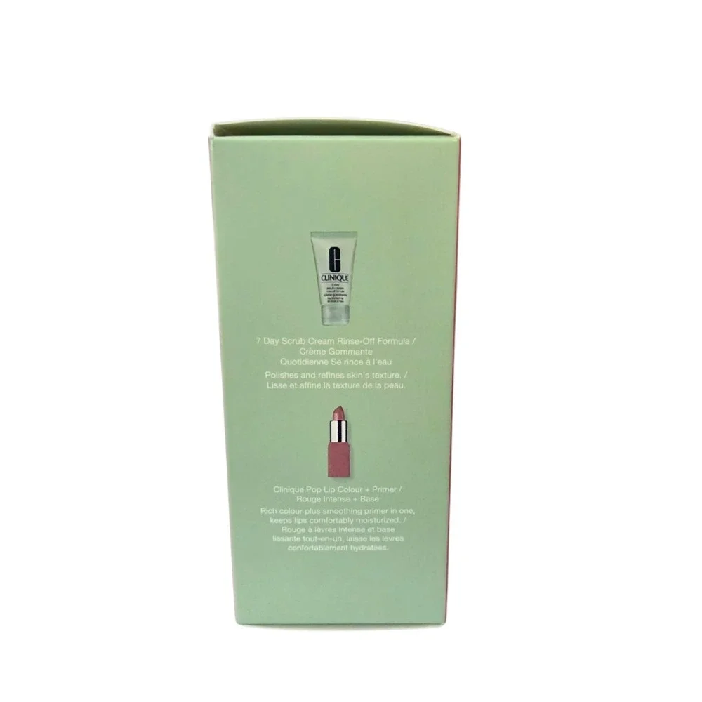 NIB Clinique 4 Pc. Clinique Discovery Kit Mascara‎ Lipstick Moisturizer Scrub